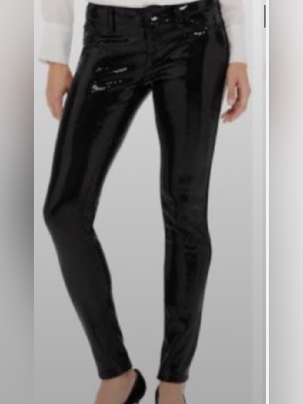 The Limited NWT Womans Size 0P Black Sequin Skinny Pants 5 Pocket Style
